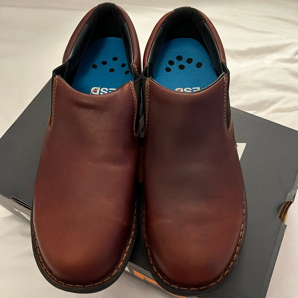 Brown Timberland slip on loafers